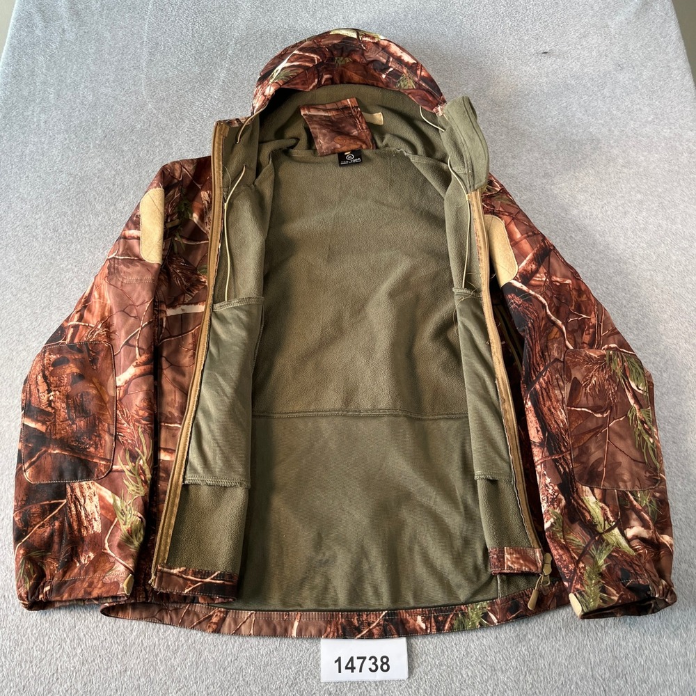 Tactical Series Hunting Jacket Mens XL Brown Camouflage Fleece Lined Full Zip